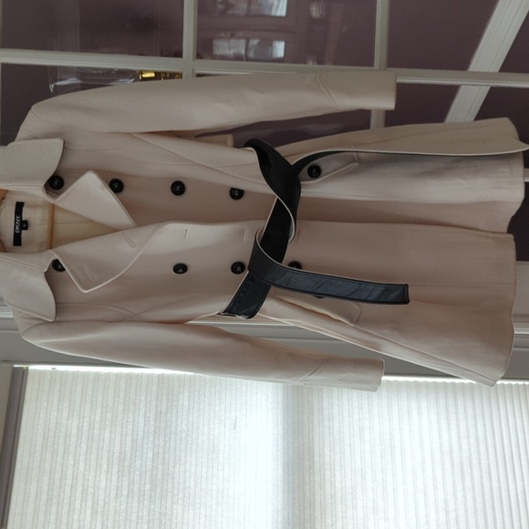 Vintage DKNY white with black and white belt peacoat size 6 - Picture 5 of 15